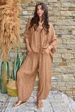 Kiti Paisley Damask Artist Smock Walnut